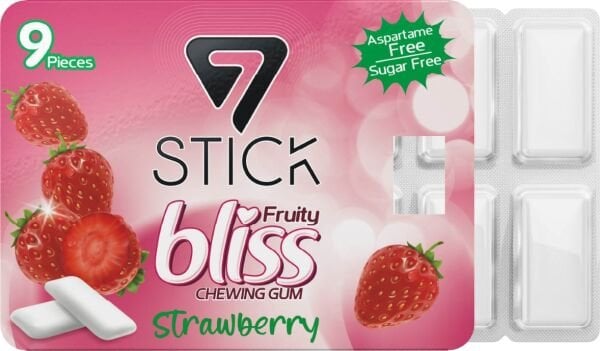 7STICK SEKERSIZ STRAWBERRY AROMALI BLISTER SAKIZ 9 PCS